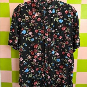 Urban Outfitters Floral Black Shirt for Men